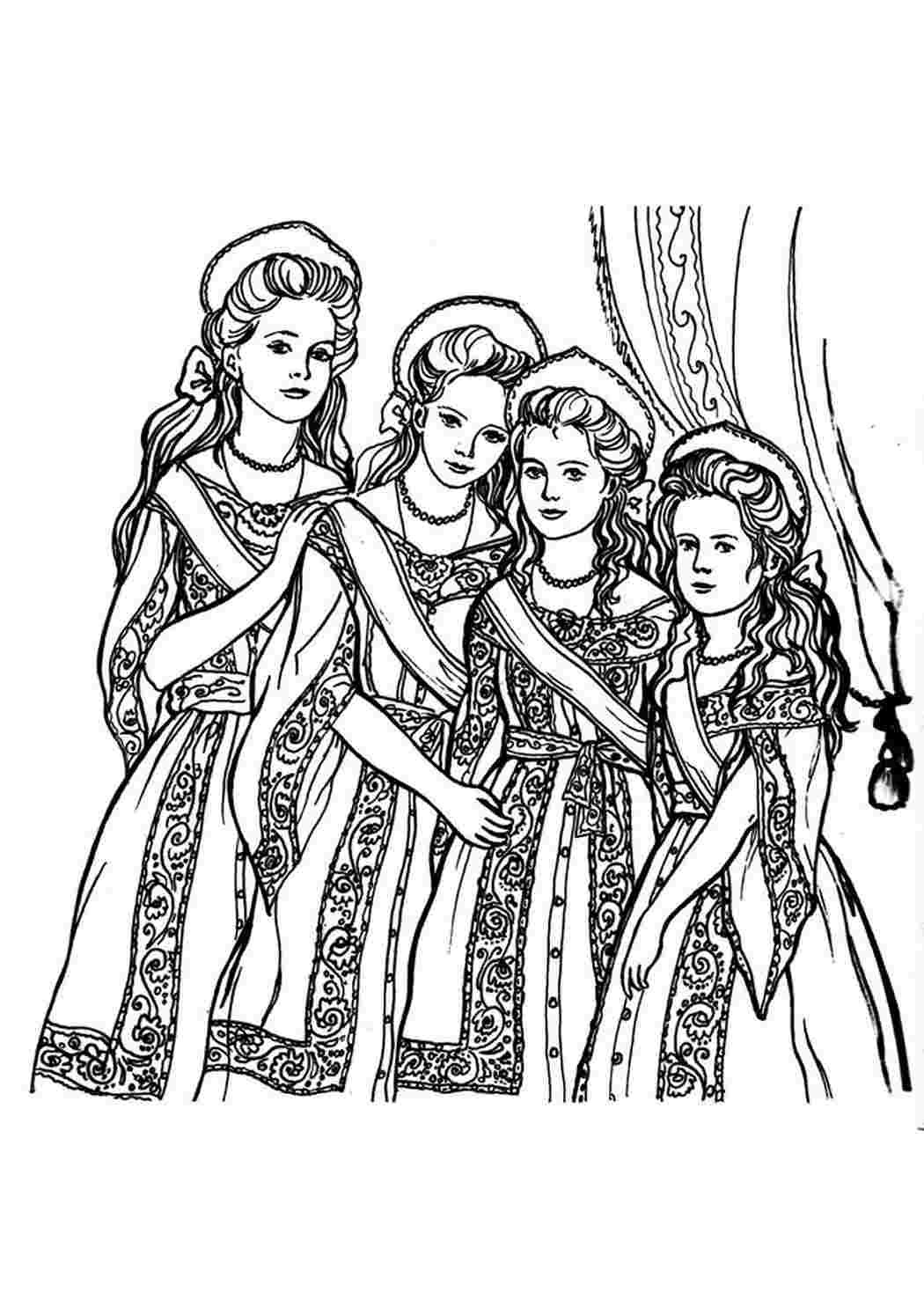 Раскраска "царевны"