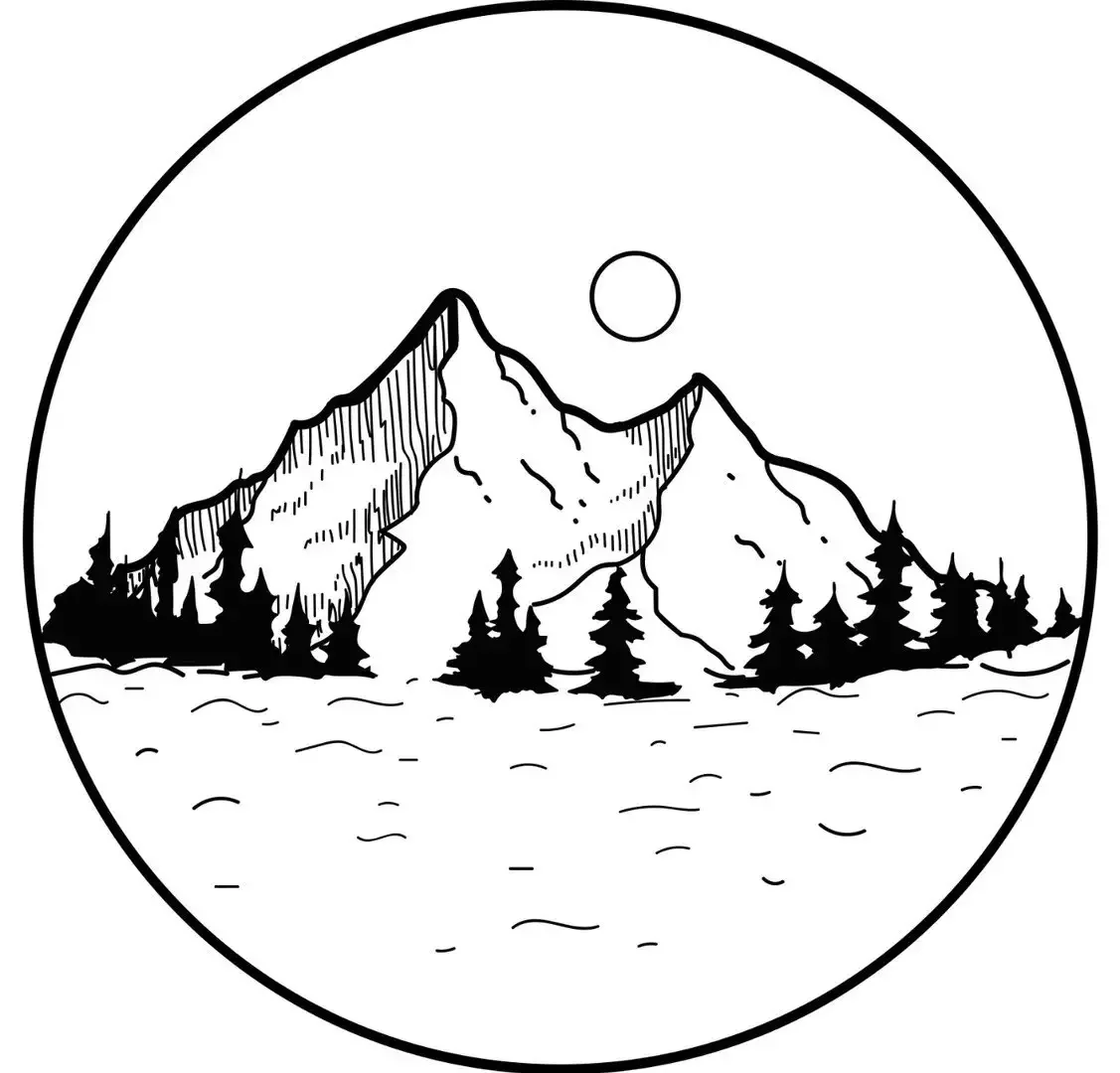 Контурное изображение гор