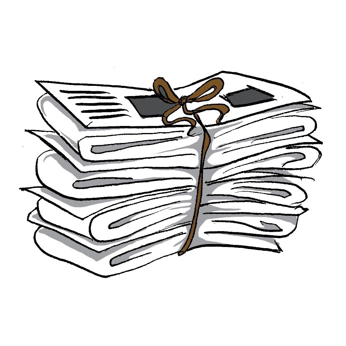 Стопка бумаг мультяшная