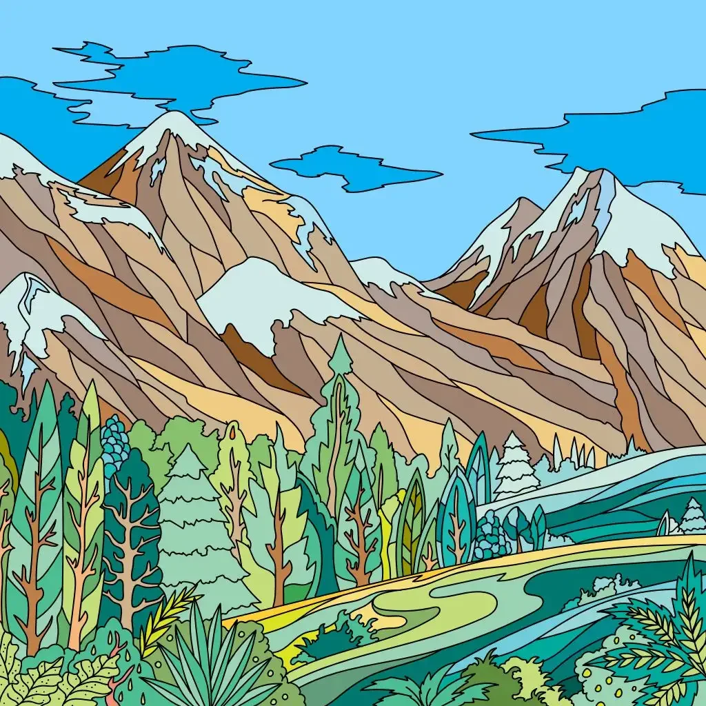 Раскраска горы