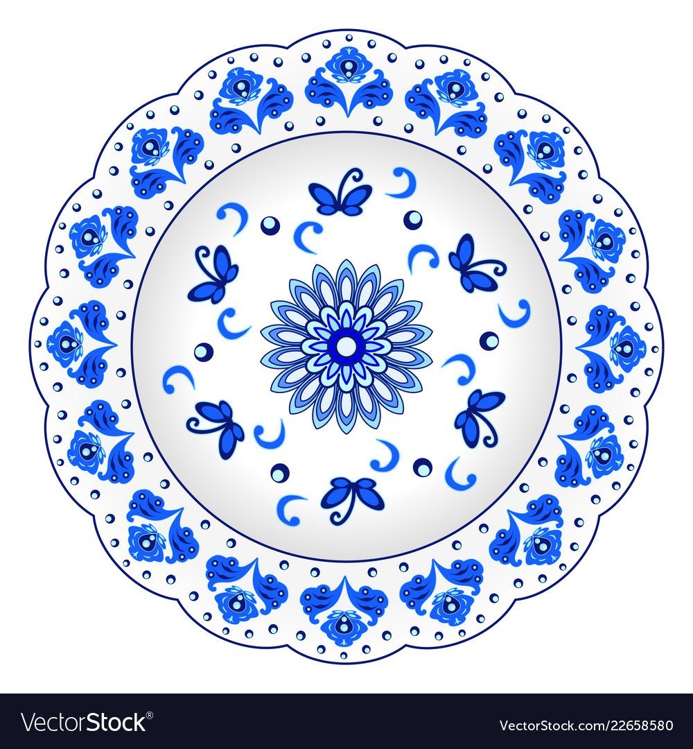 Раскраска чайный сервиз Гжель