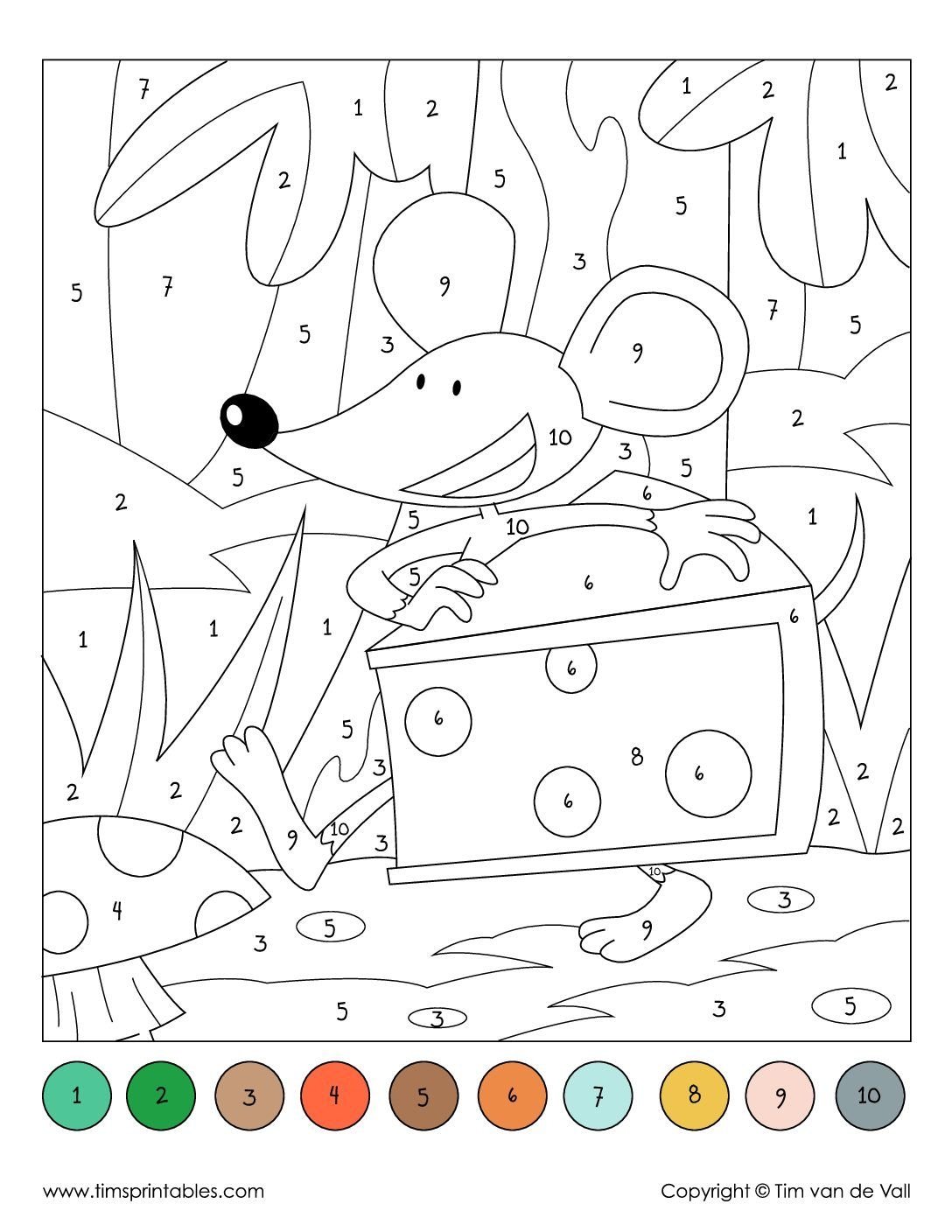 Английская раскраска по цифрам с заданием