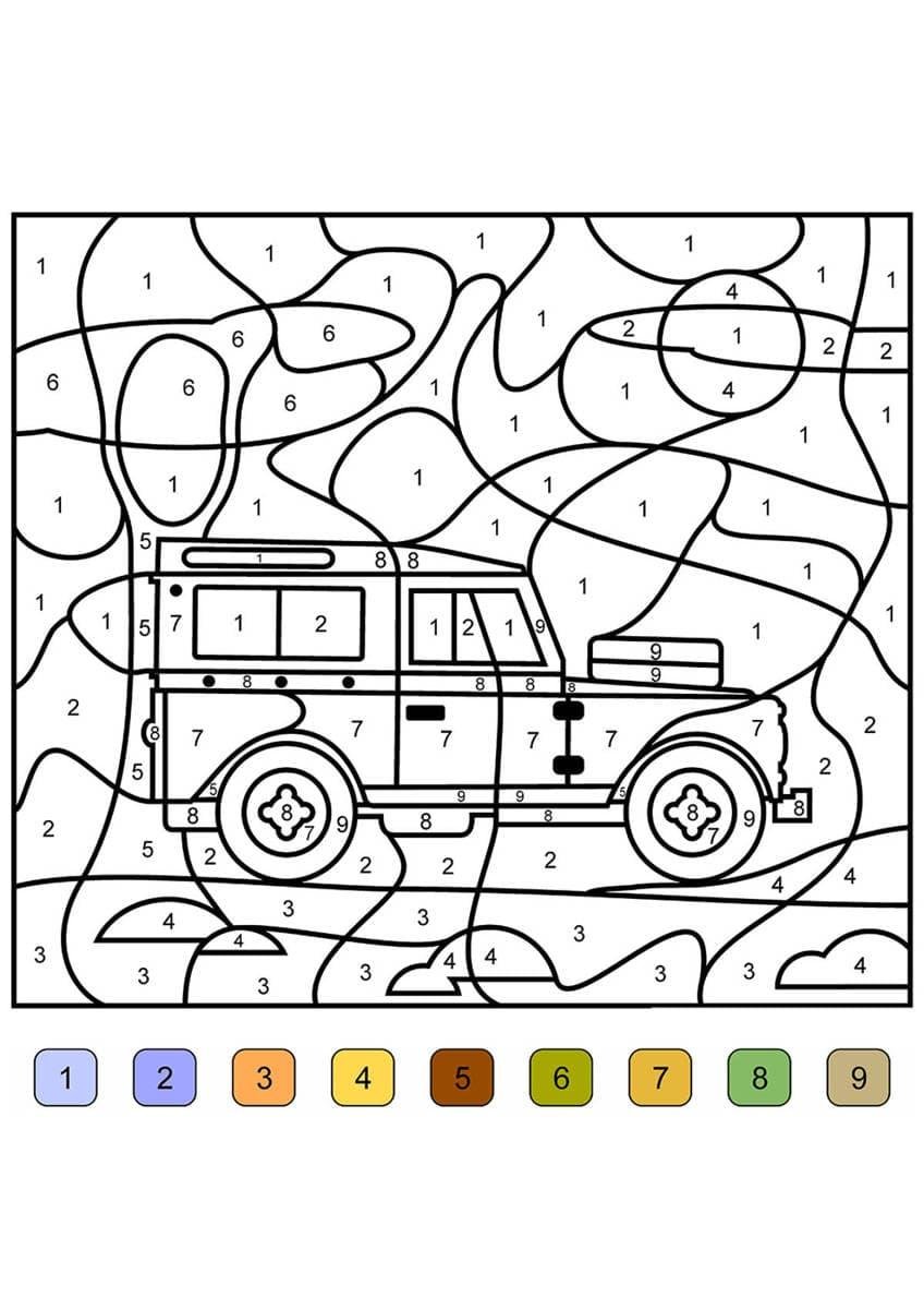 Раскрашивание по цифрам тема космос