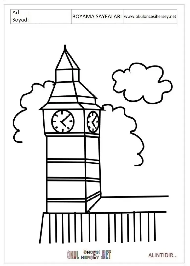 Часы с маятником раскраска