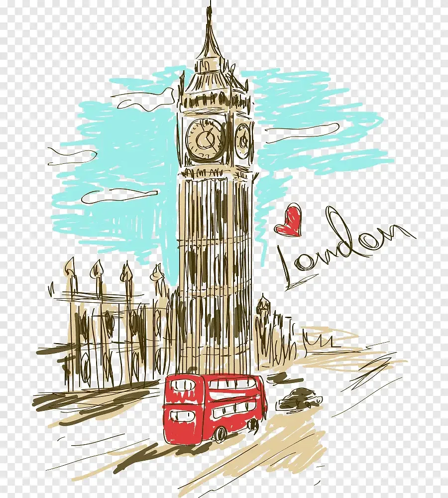 Англия Биг Бен скетч