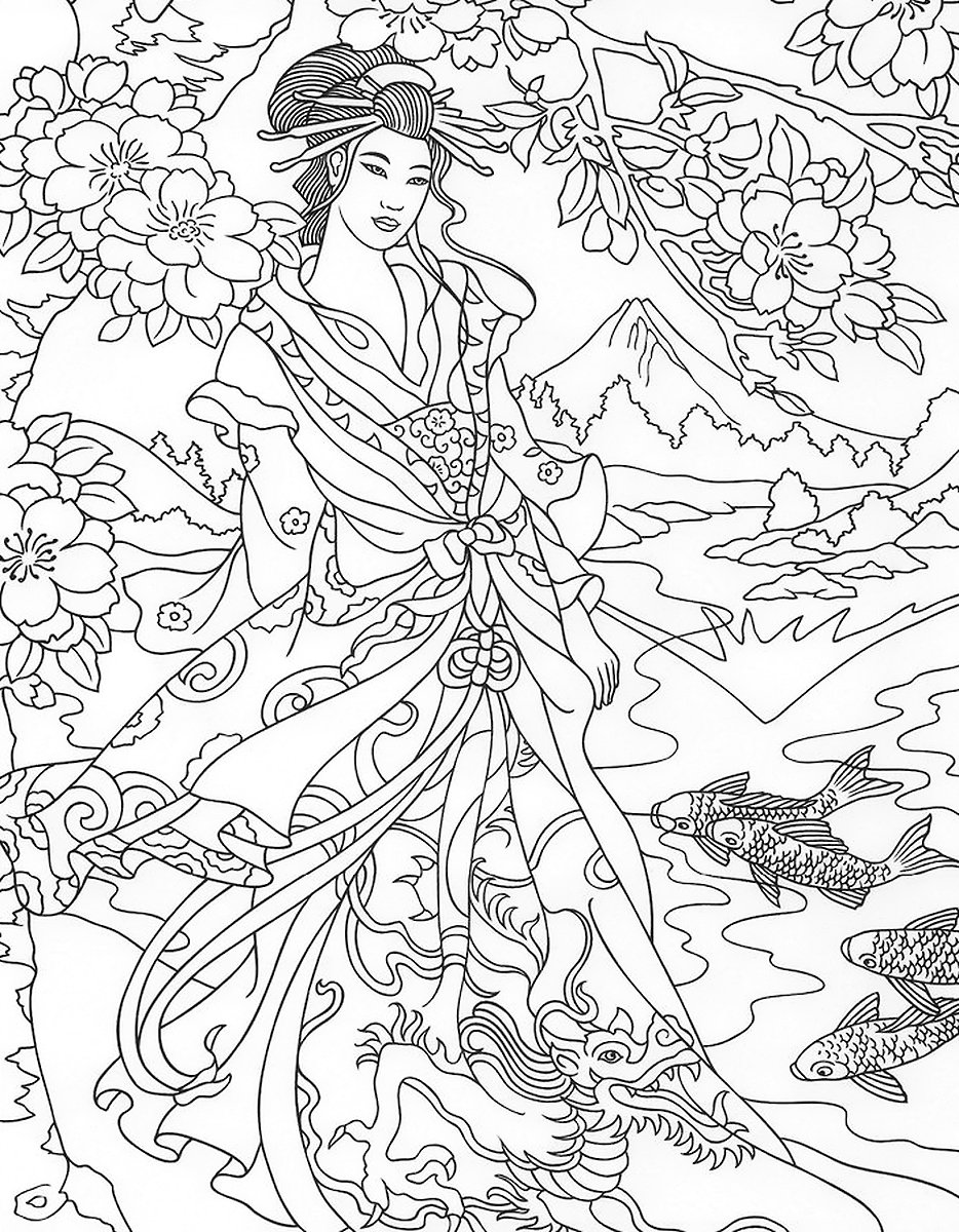 Раскраски в японском стиле
