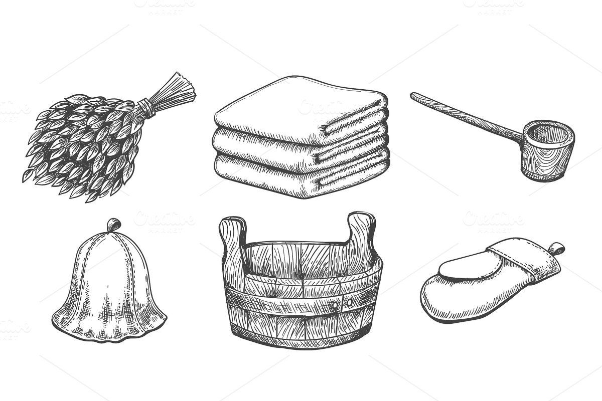 Банные принадлежности раскраска