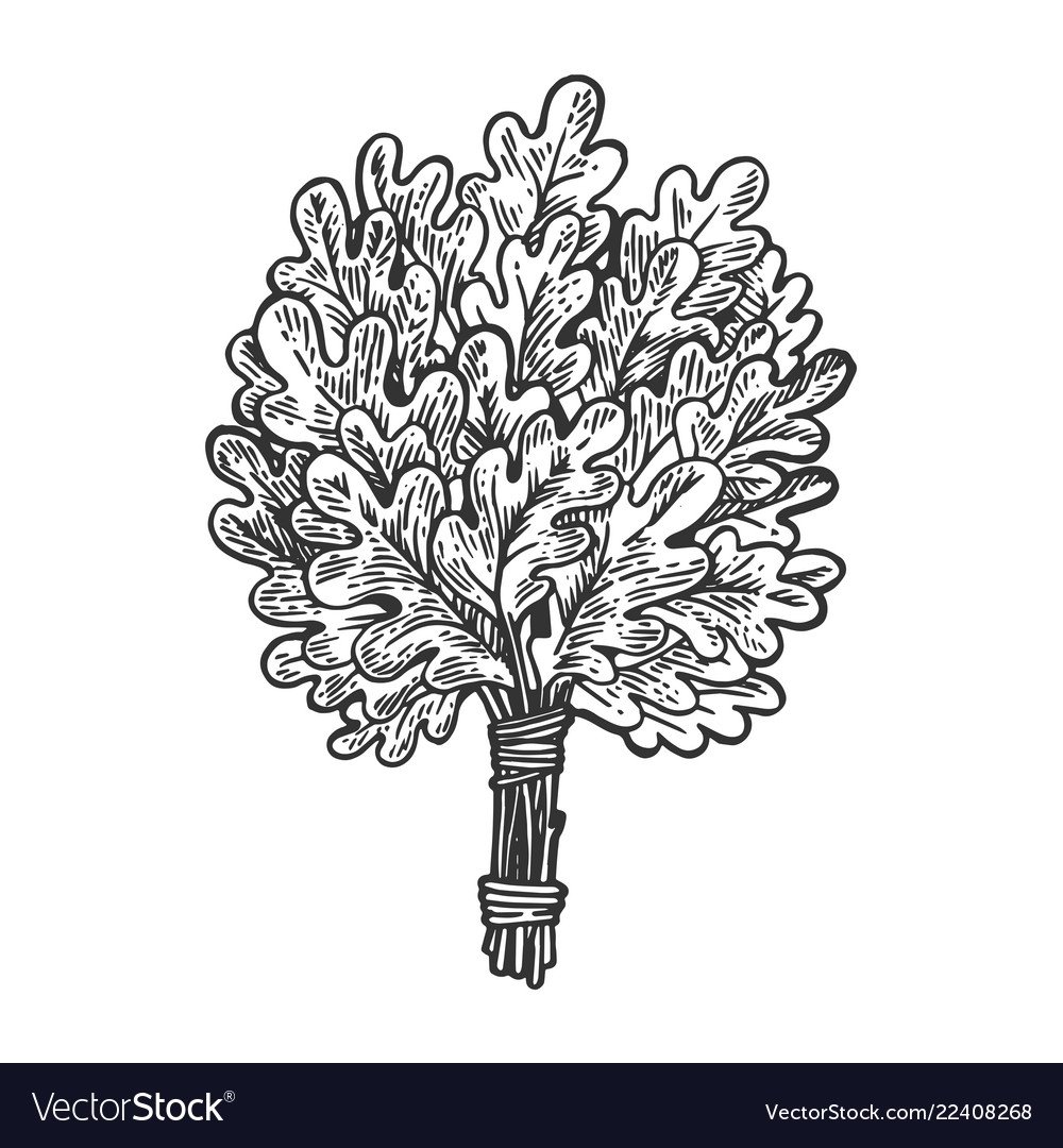 Банный веник вектор чб