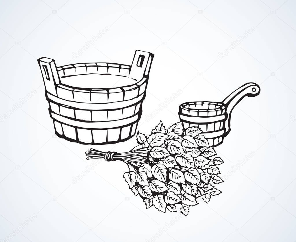 Ковш для бани вектор