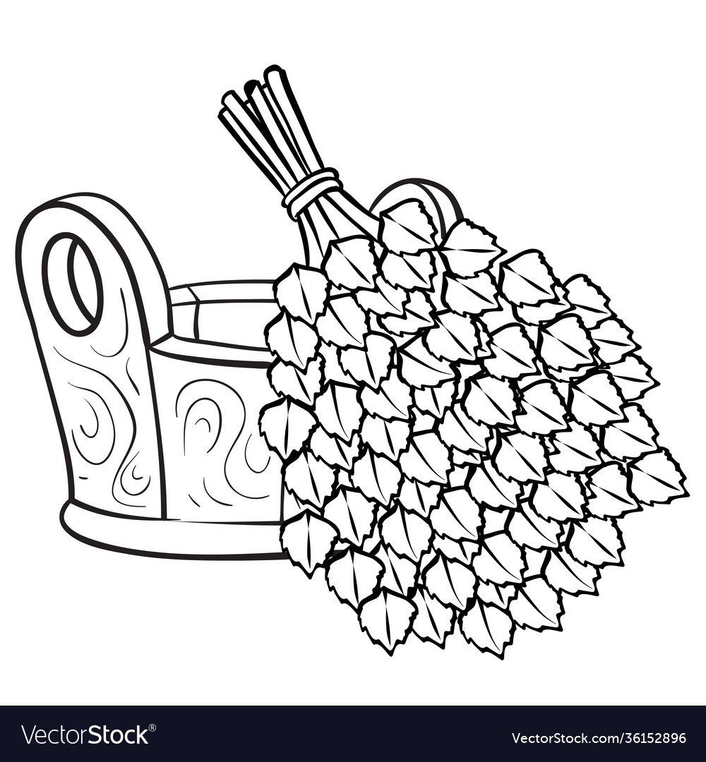 Березовый веник раскраска