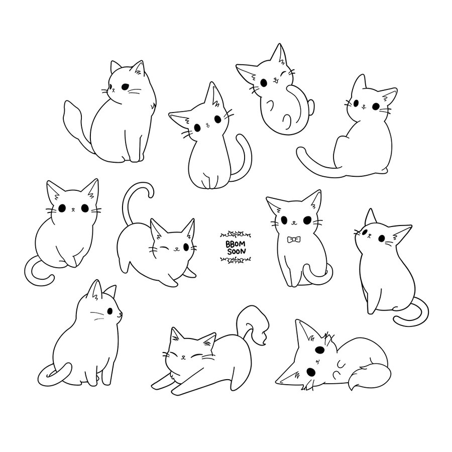 Маленькие котята для срисовки