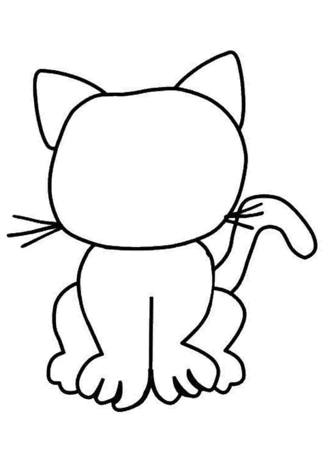 Трафарет котика для рисования
