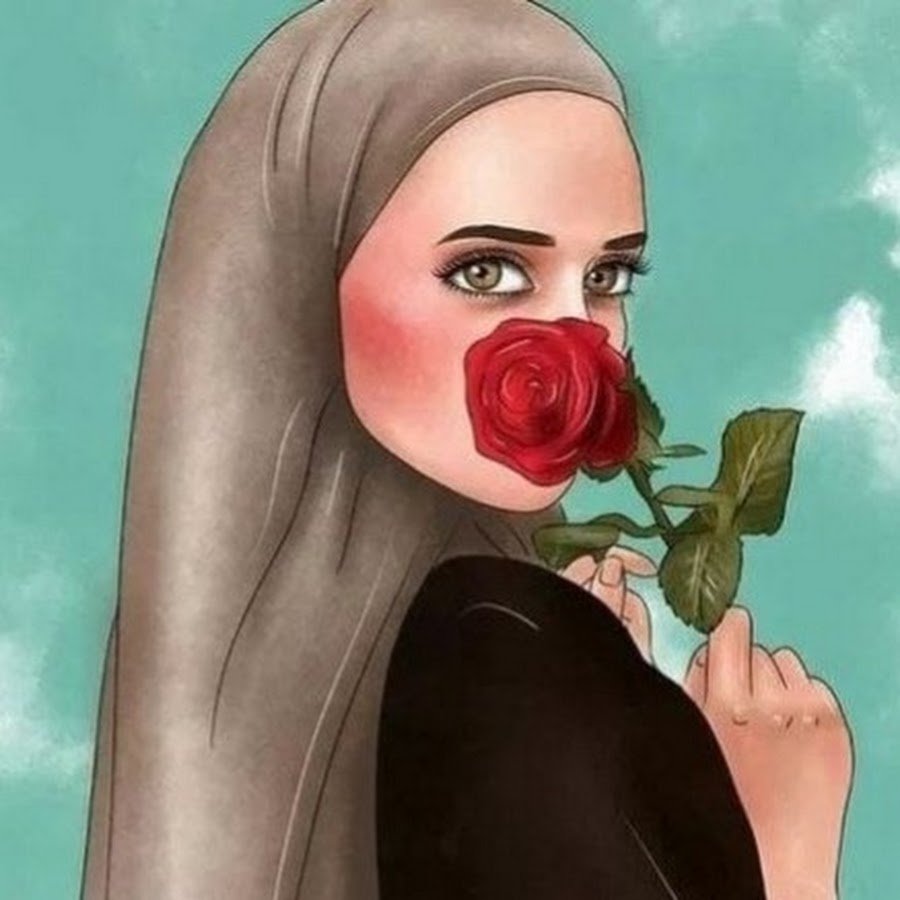 Девушка в хиджабе рисунок