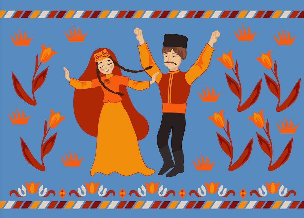 Татарский танец вектор