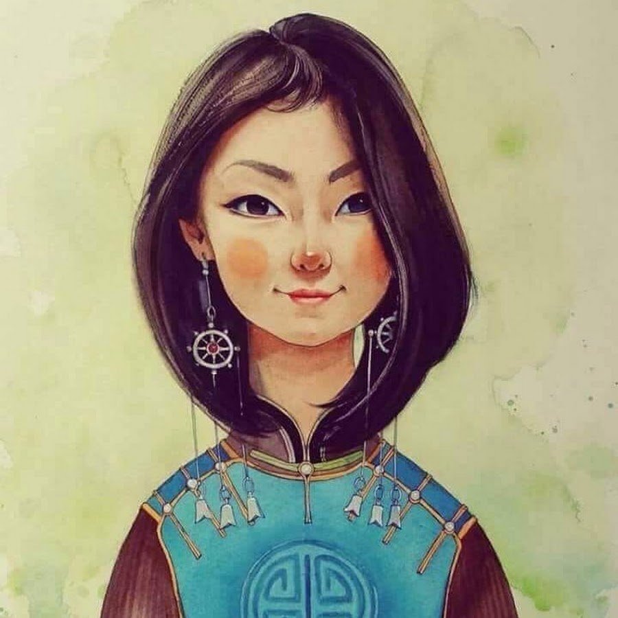 Монгольская девушка арт