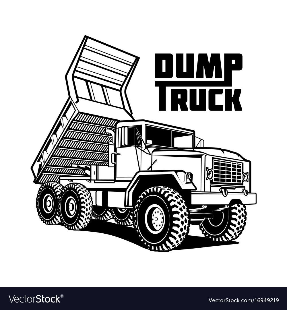 Самосвал вектор чб