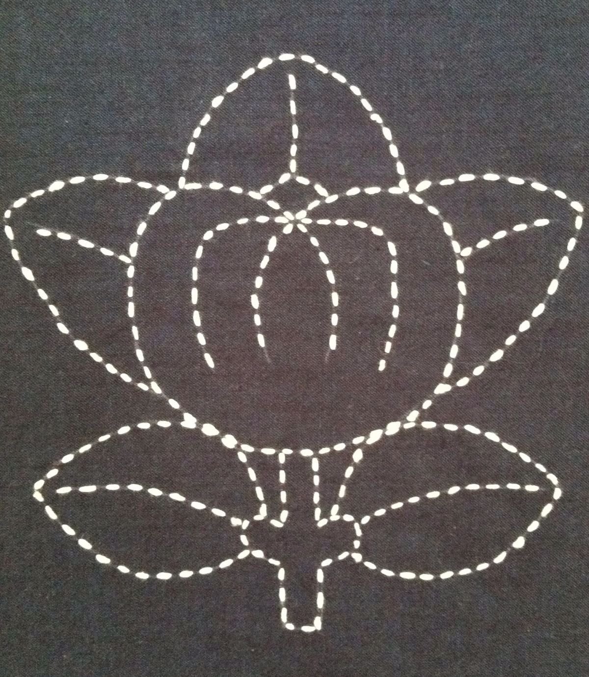 Оранжевая вышивка сашико