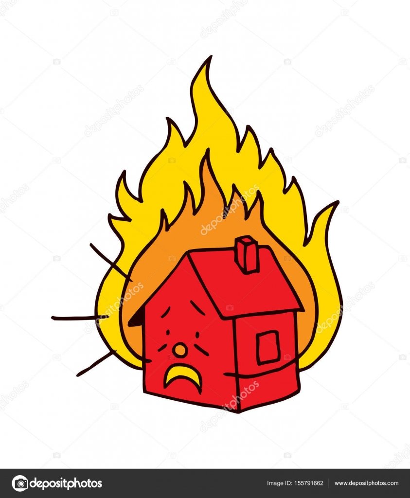 Горит дом пиктограмма