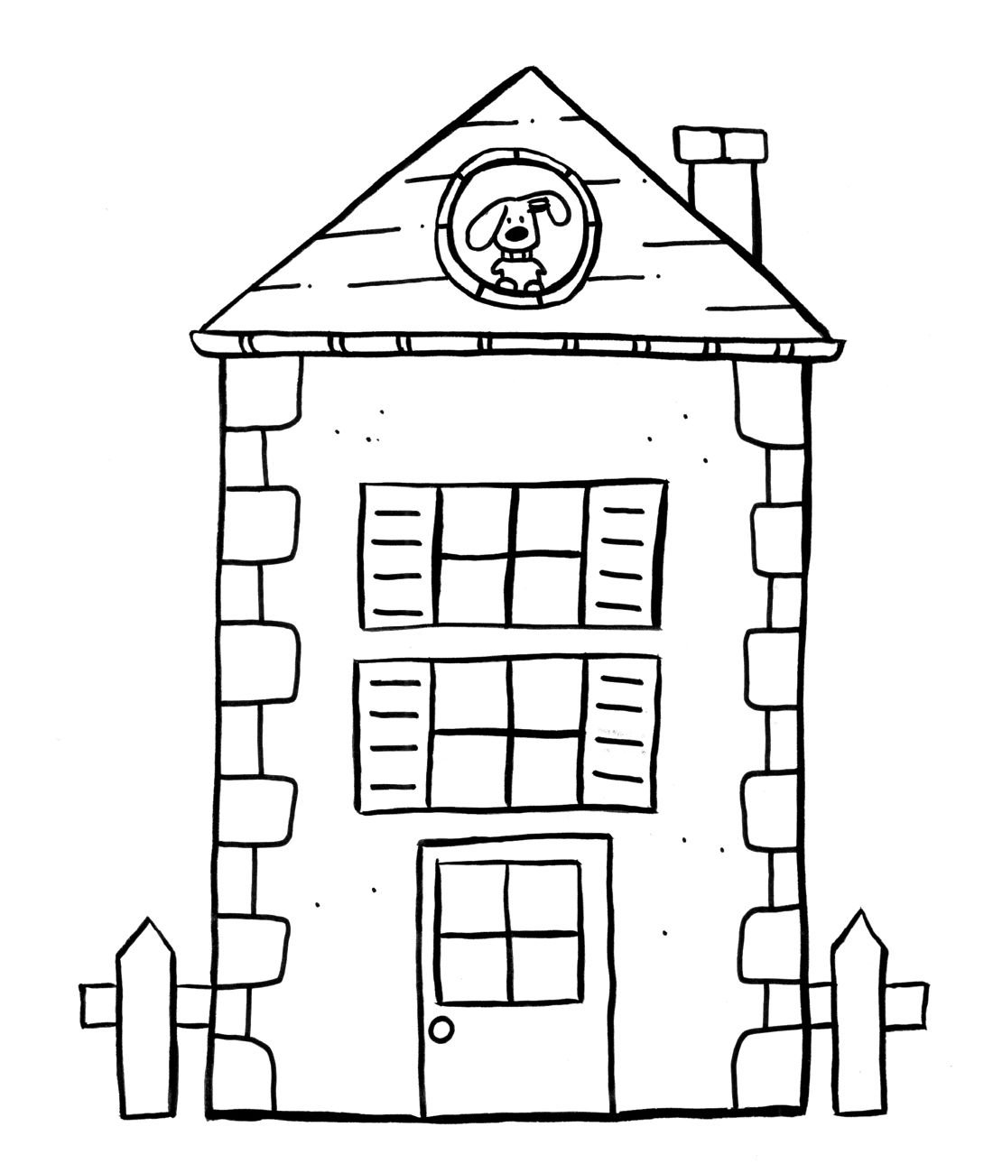 Дом раскраска