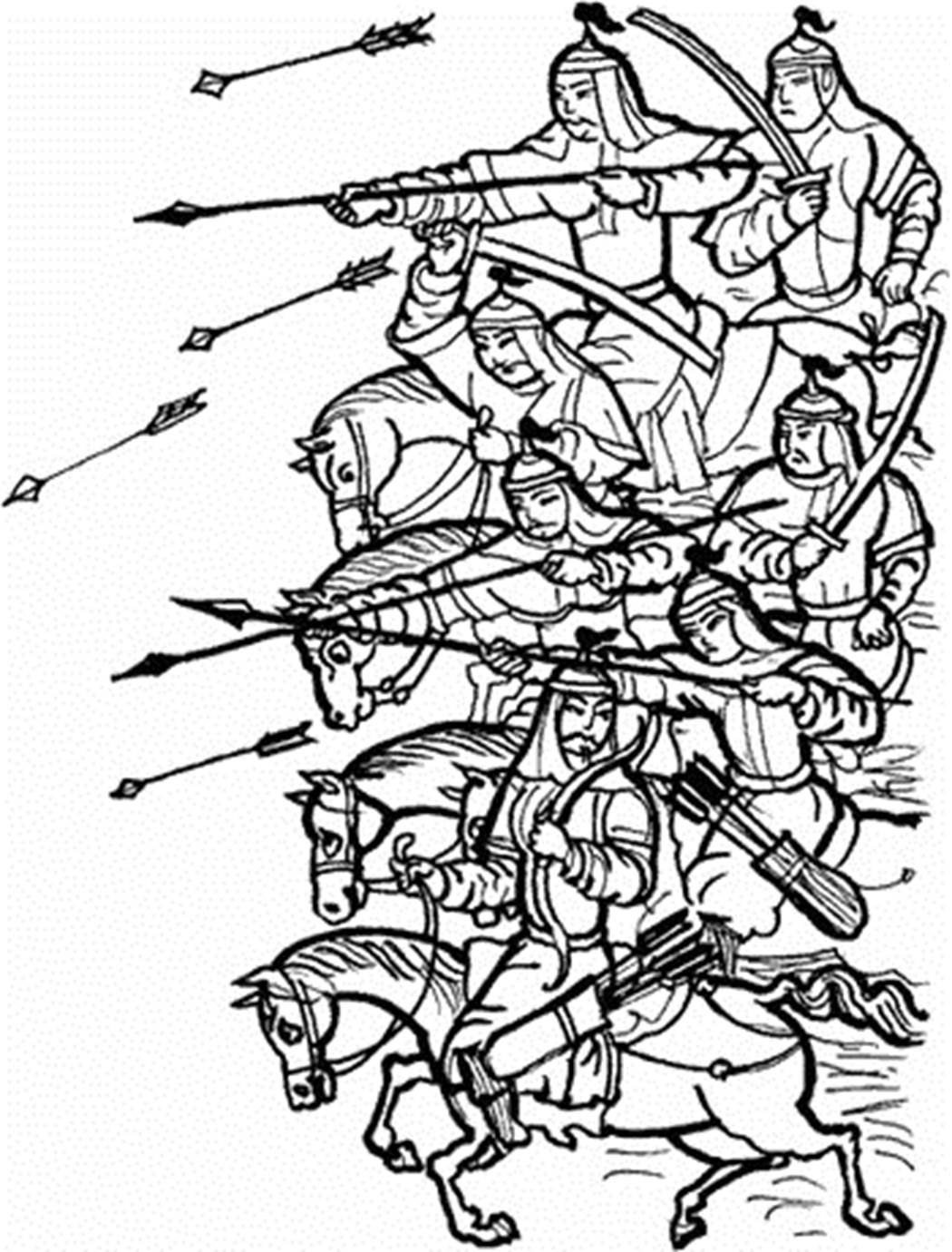 Раскраска татаро Монголы