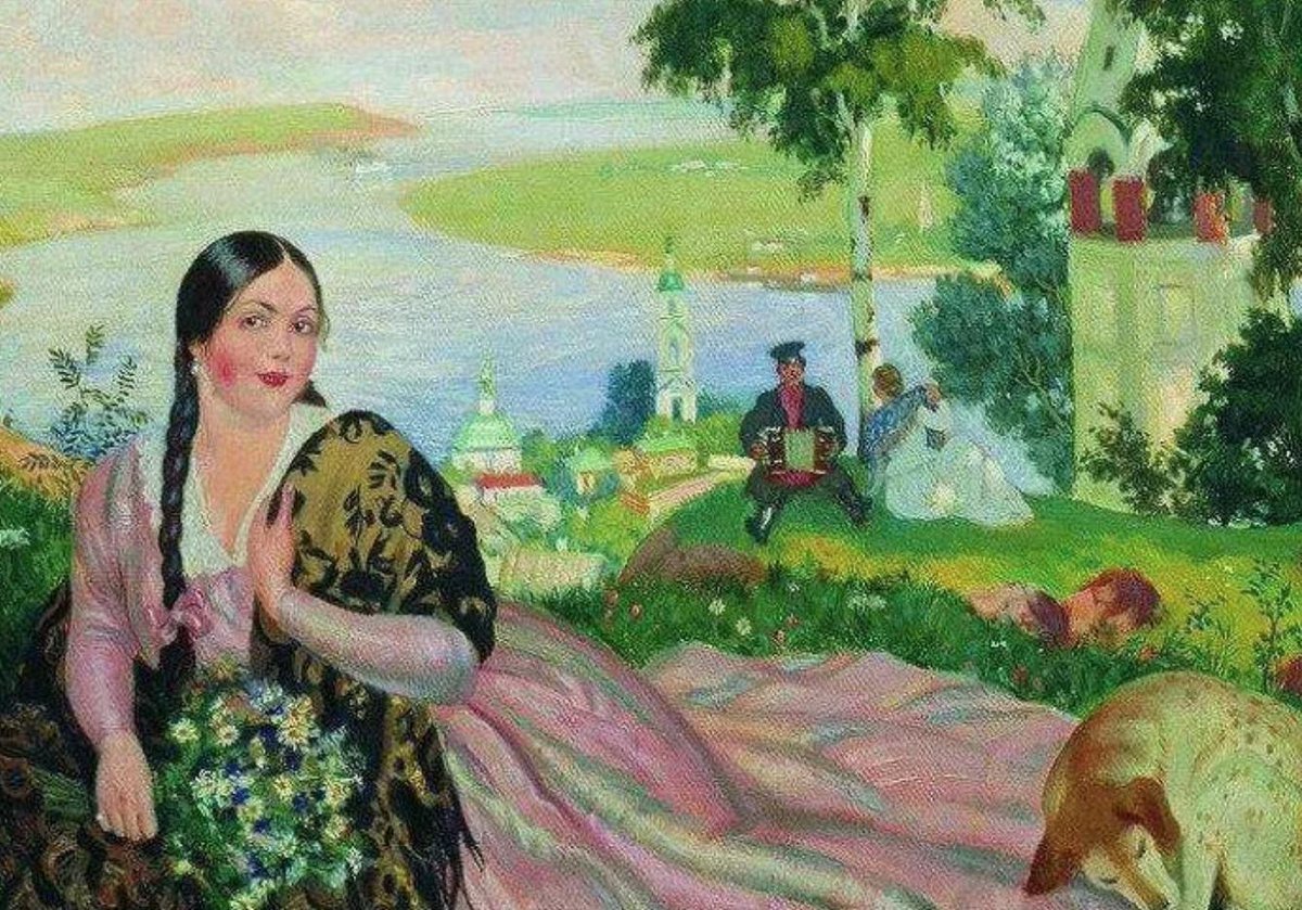 Борис Михайлович Кустодиев девушка на Волге