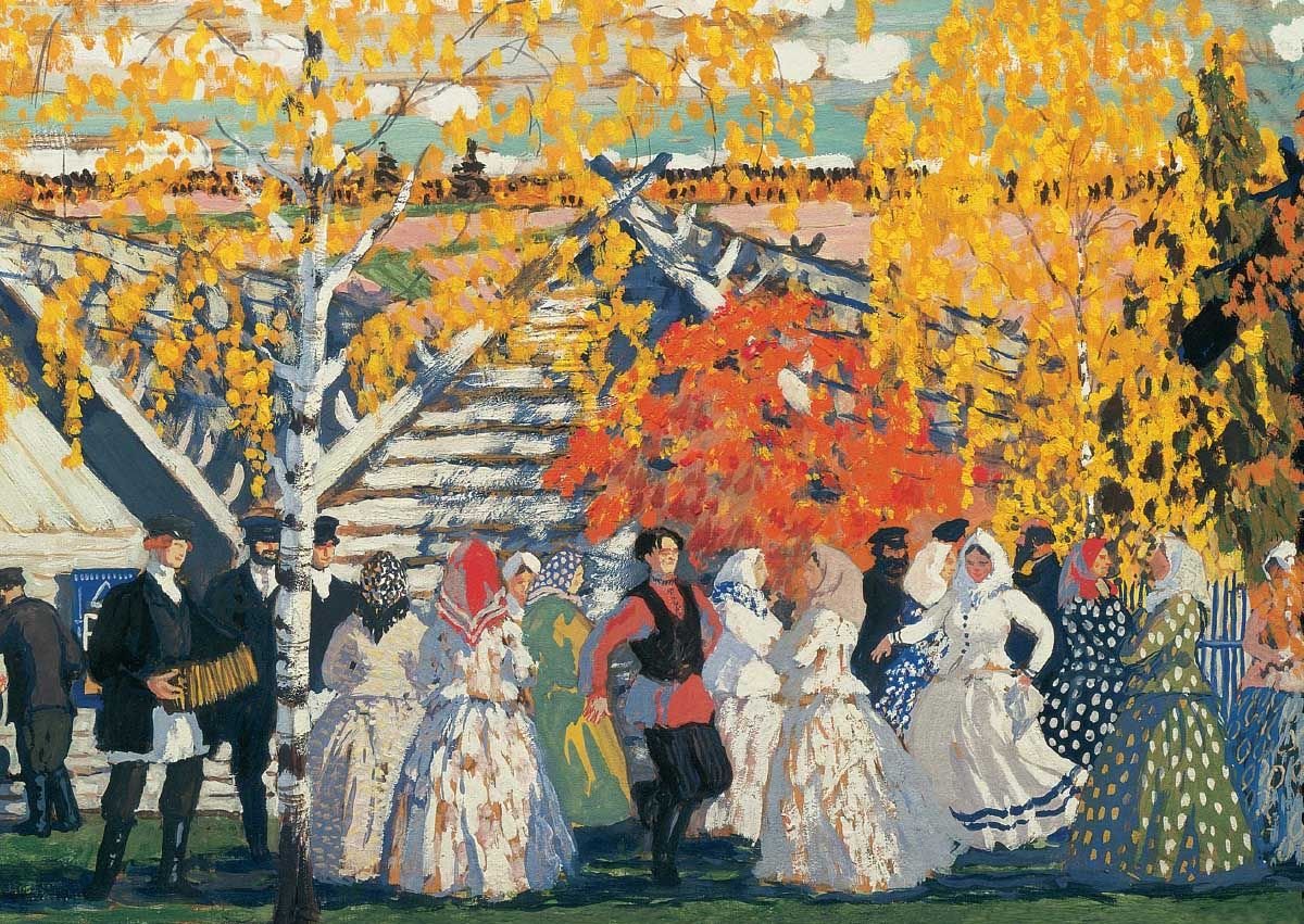 Кустодиев деревенский праздник 1910