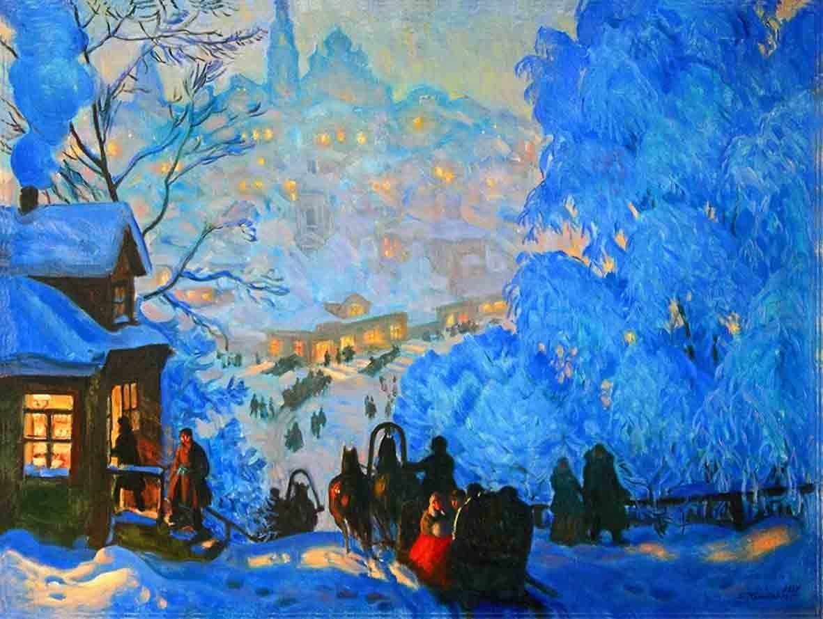 Борис Кустодиев зимний пейзаж