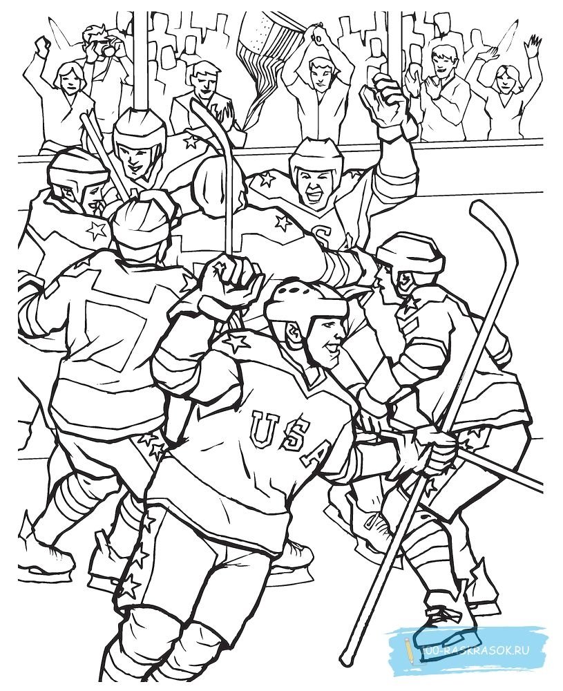 Раскраски хоккей НХЛ