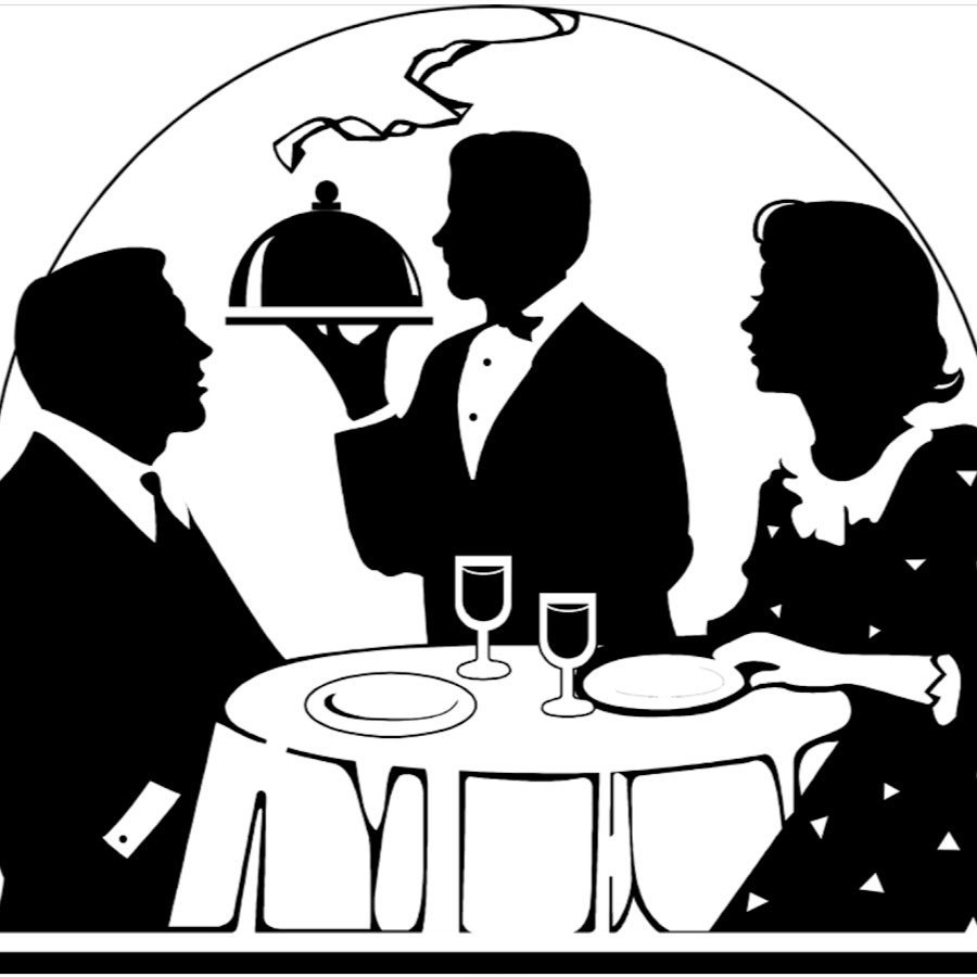 Гости в ресторане силуэты