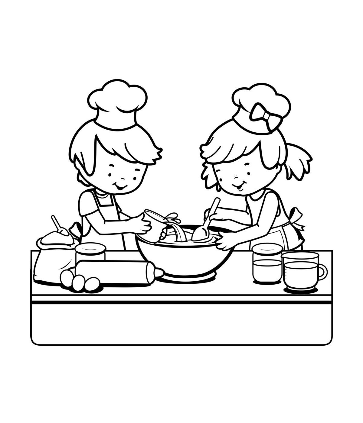 Раскраски для девочек готовка
