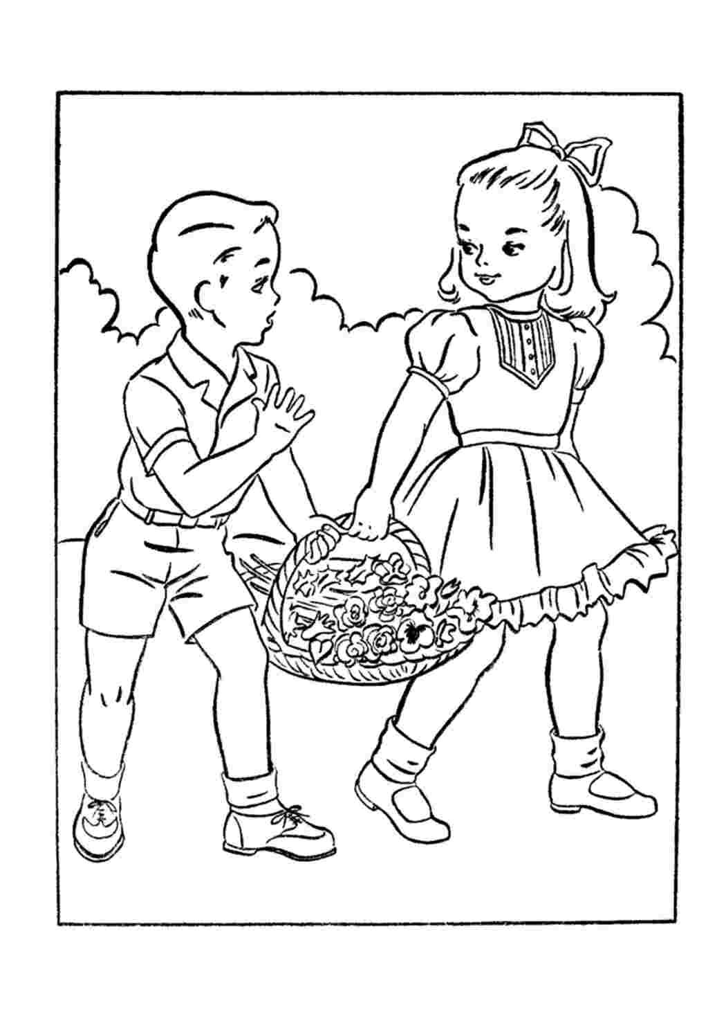 День защиты детей раскраска для детей