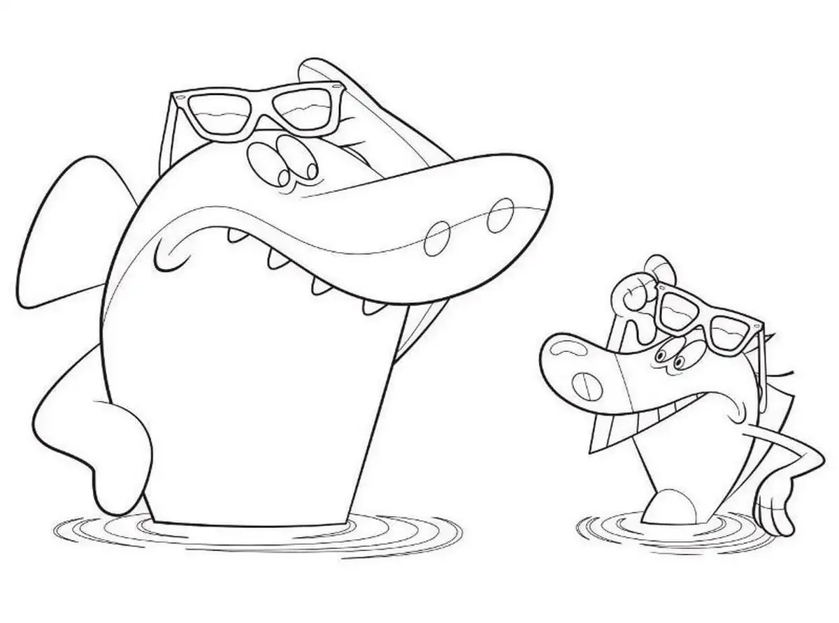 Раскраска из мультика зиг и Шарко