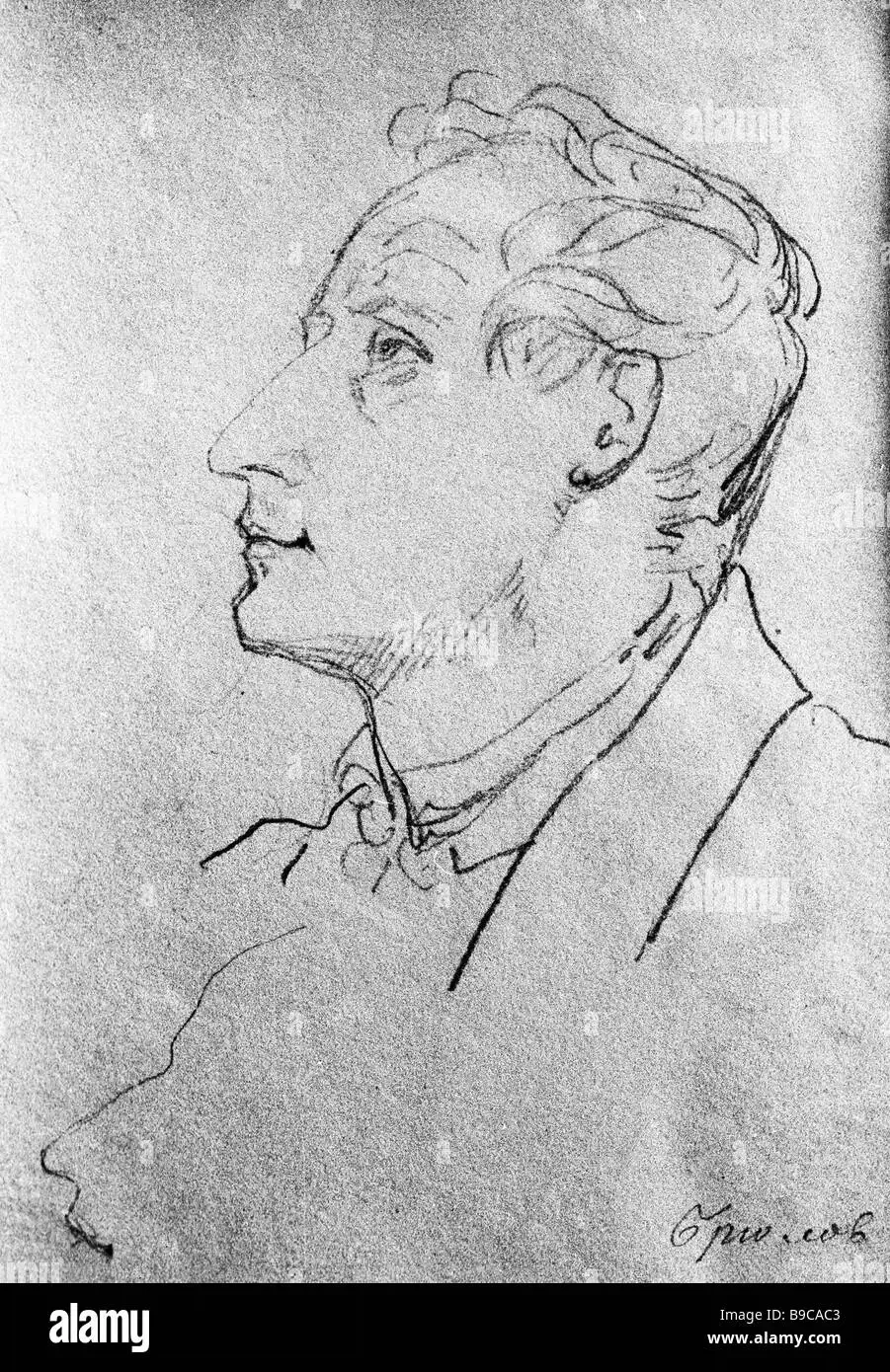 Брюллов Карл портрет Гоголя