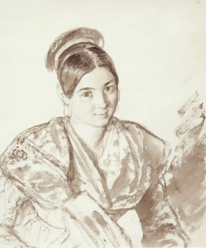 Карл Брюллов "итальянка в желтой шали" 1832