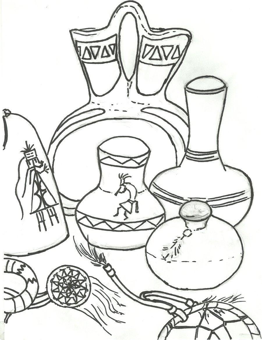 Натюрморт посуда раскраска для детей