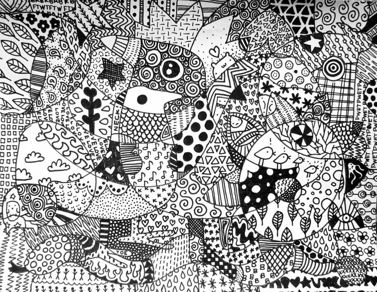 Точечное рисование гелевой ручкой