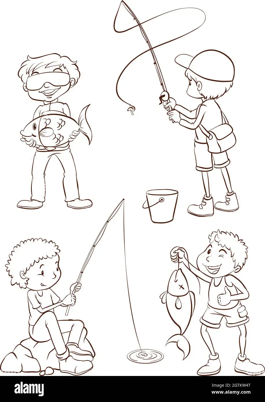 Рисование для детей на рыбалке