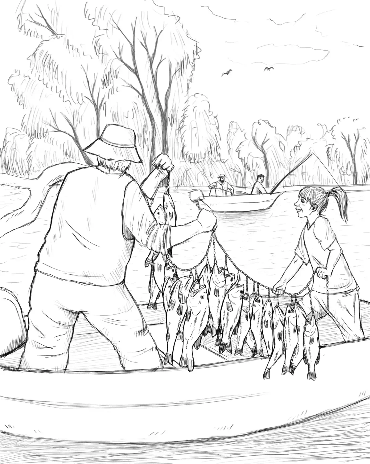 Раскраска рыбный промысел