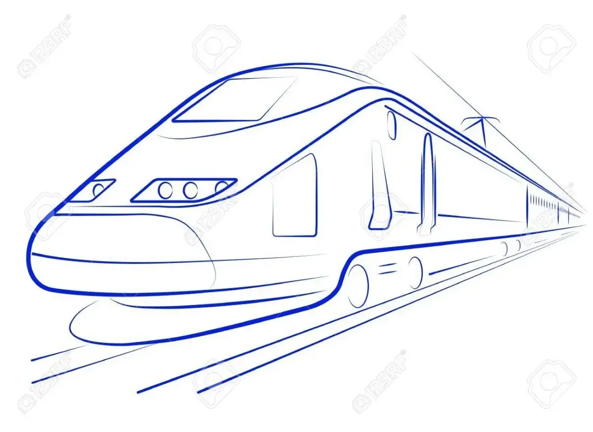 Сапсан поезд эскиз сбоку
