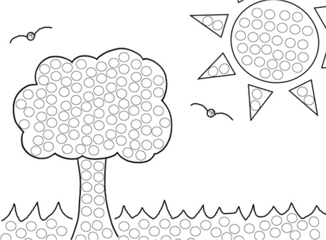 Рисование грибочка пальчиками