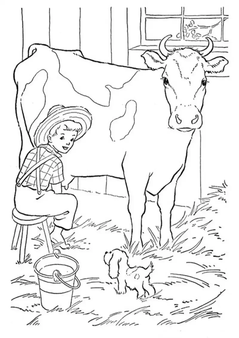 Раскраска лошади в конюшне