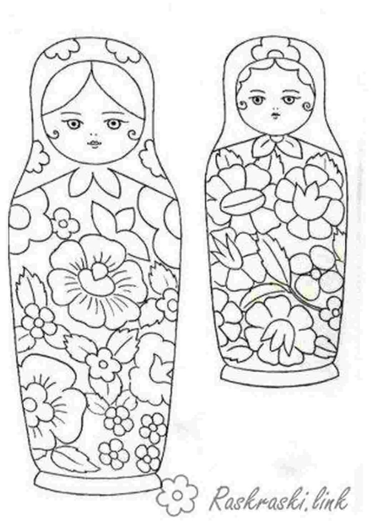 Полхов-Майданская Матрешка раскраска