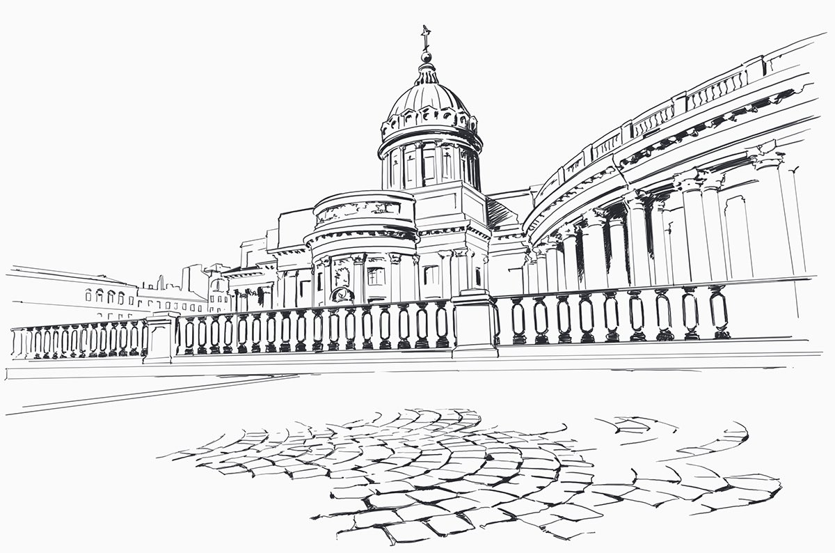 Стрелка Васильевского острова раскраска