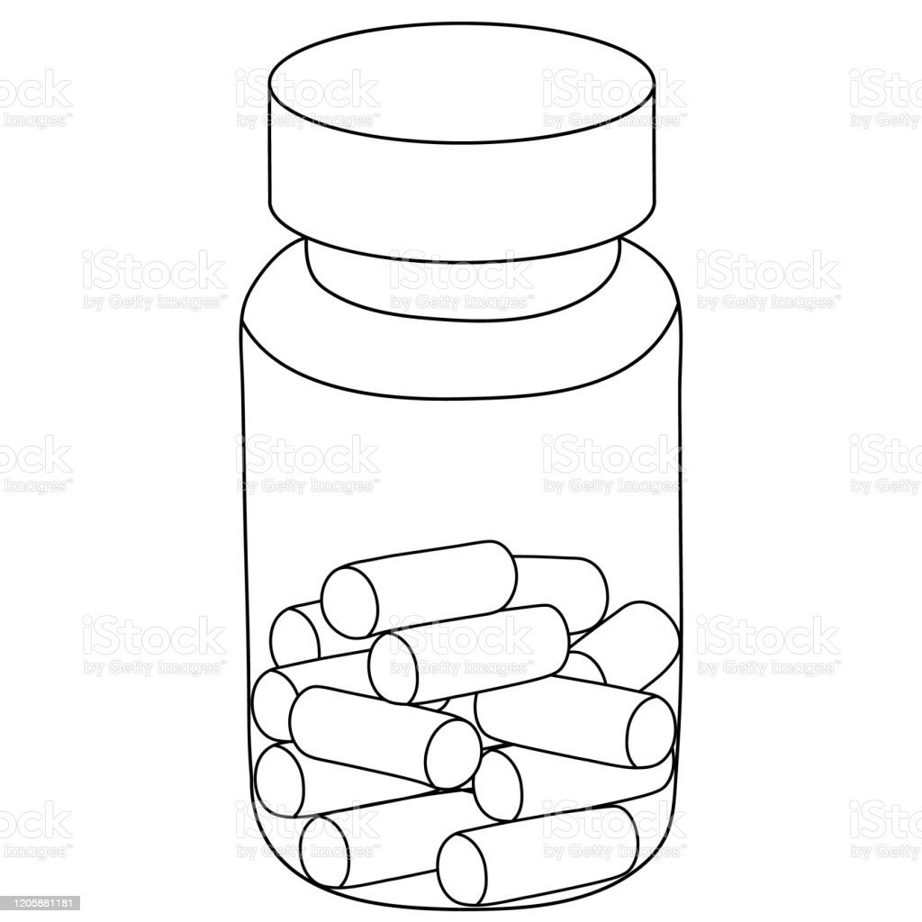 Баночка для витаминов раскраска