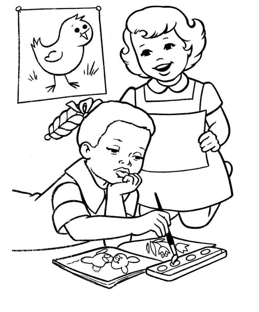 Мальчик на скамейке раскраска