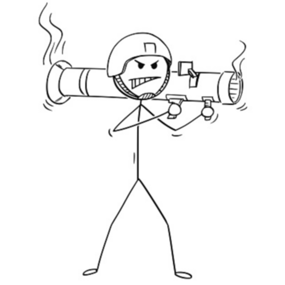 Человек с базукой рисунок