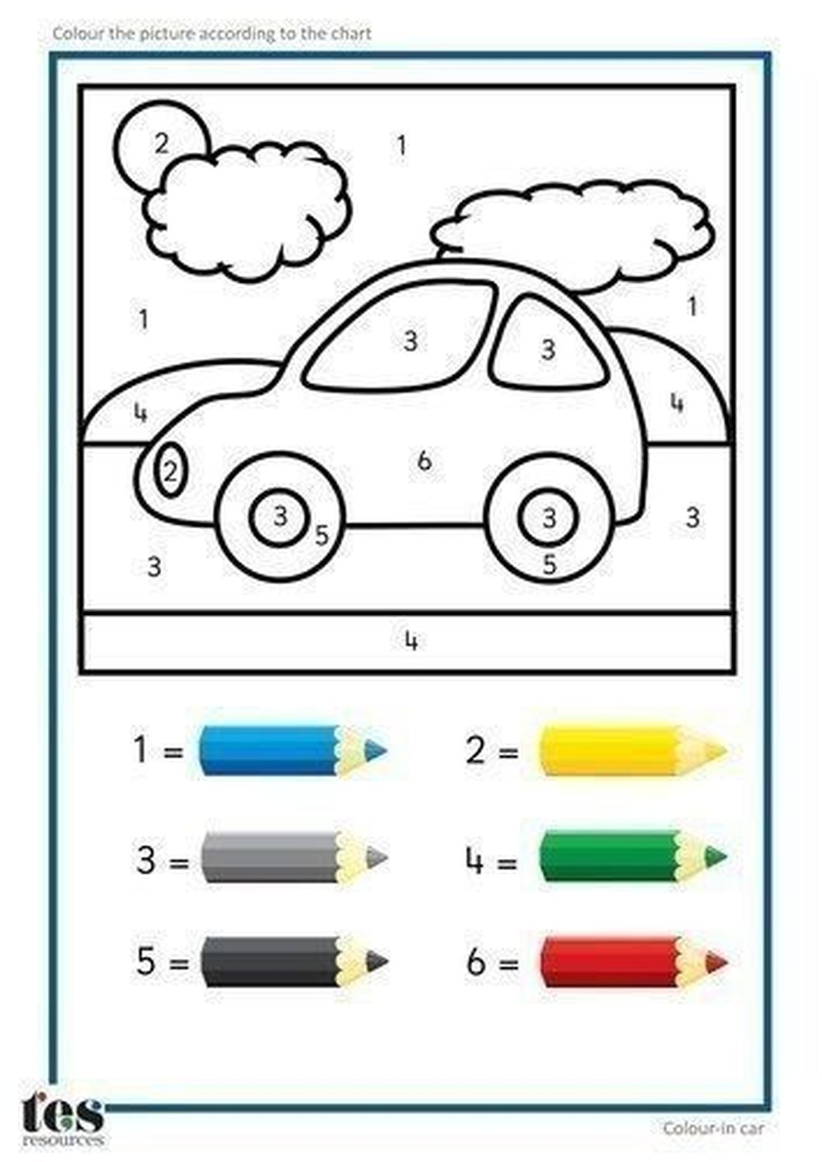 Раскраска машинка по цветам для малышей