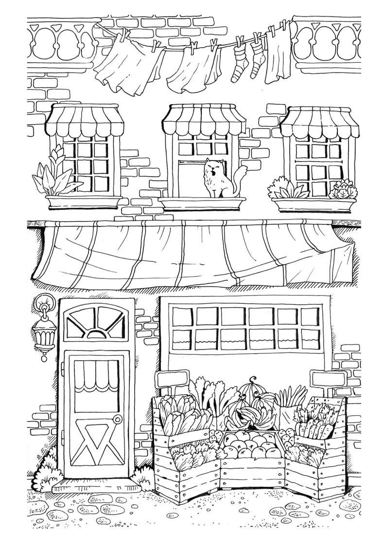 Nice little Town раскраска