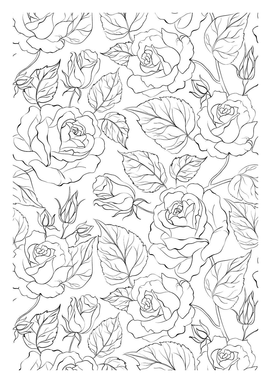 Паттерн цветы карандашом