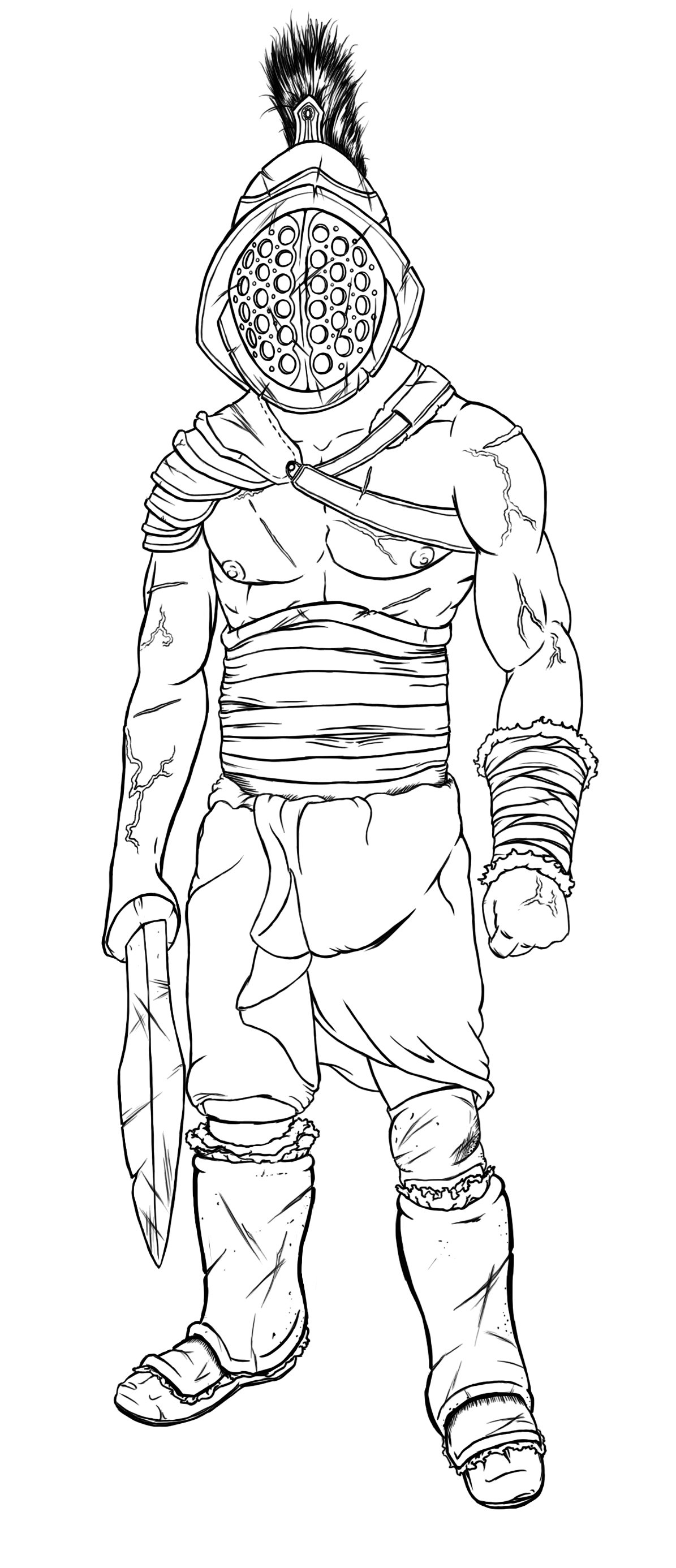 Гладиаторы раскраска для детей